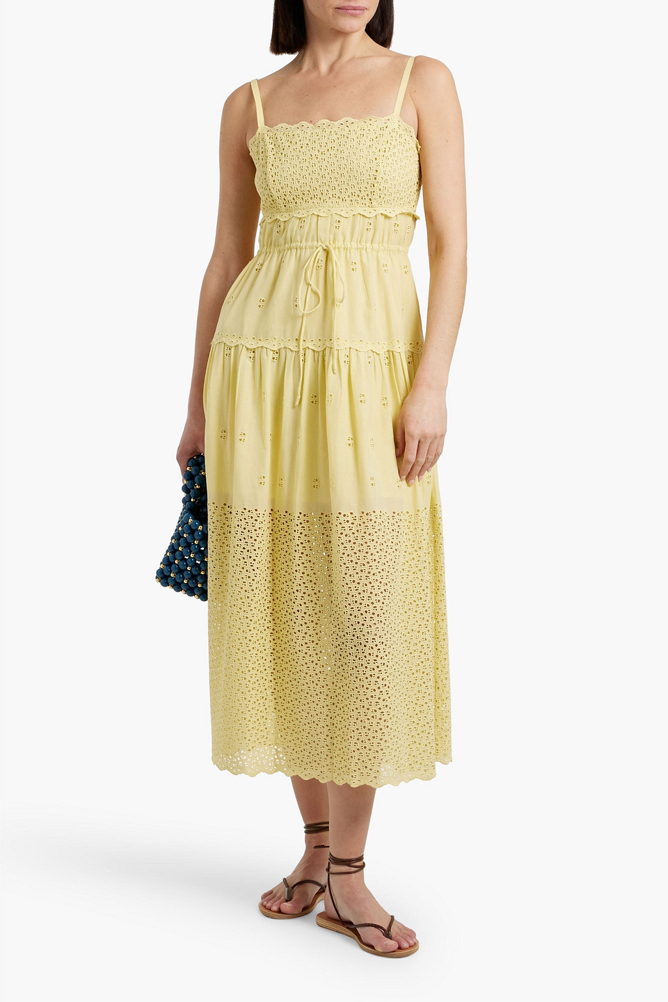 Ulla Johnson Isadore Broderie Anglaise Cotton Midi Dress