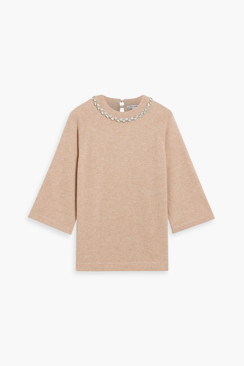 Autumn Cashmere Crystal-embellished Cashmere Sweater In Neutral