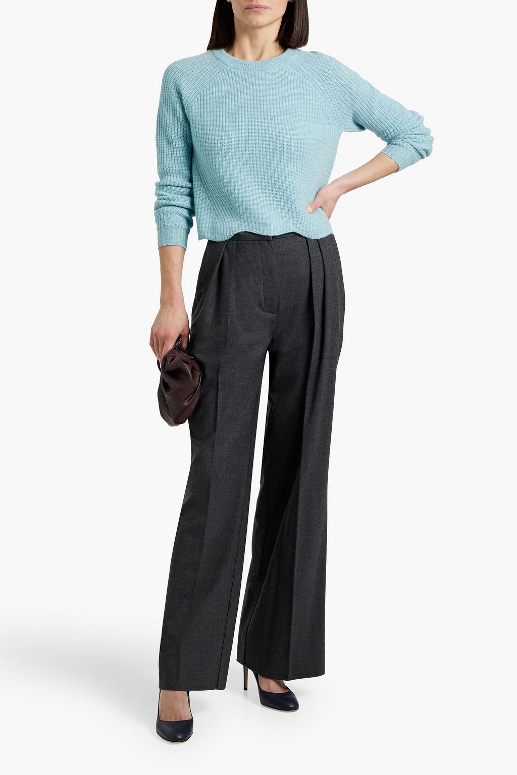 AUTUMN CASHMERE Scalloped cashmere sweater
