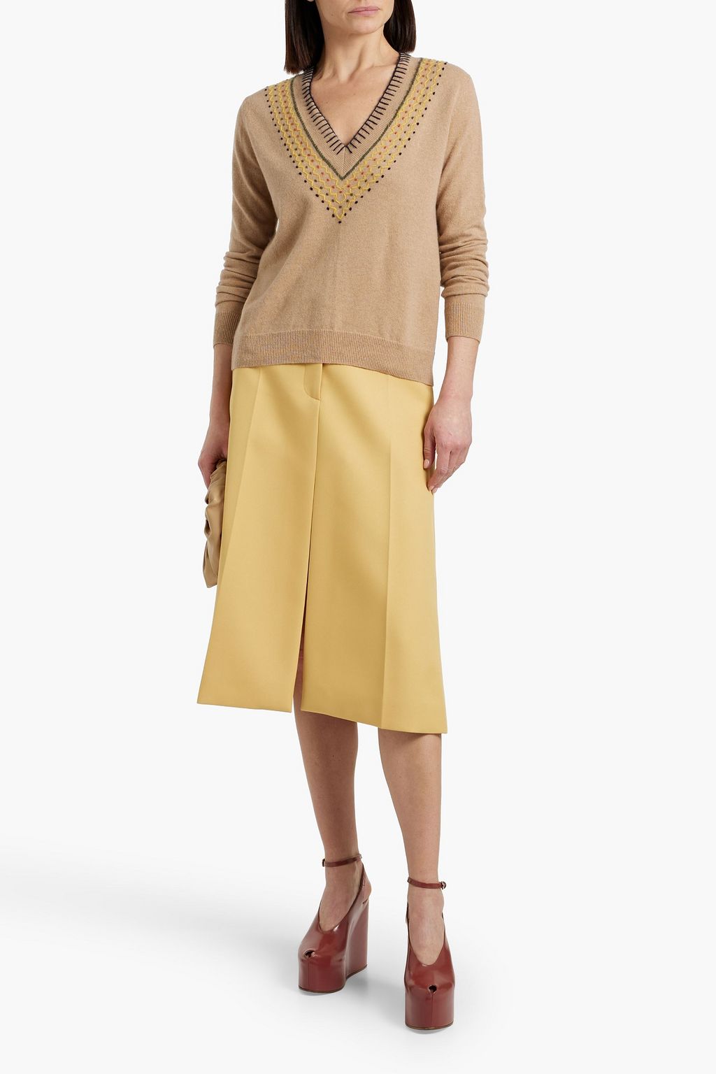 AUTUMN CASHMERE Embroidered cashmere sweater