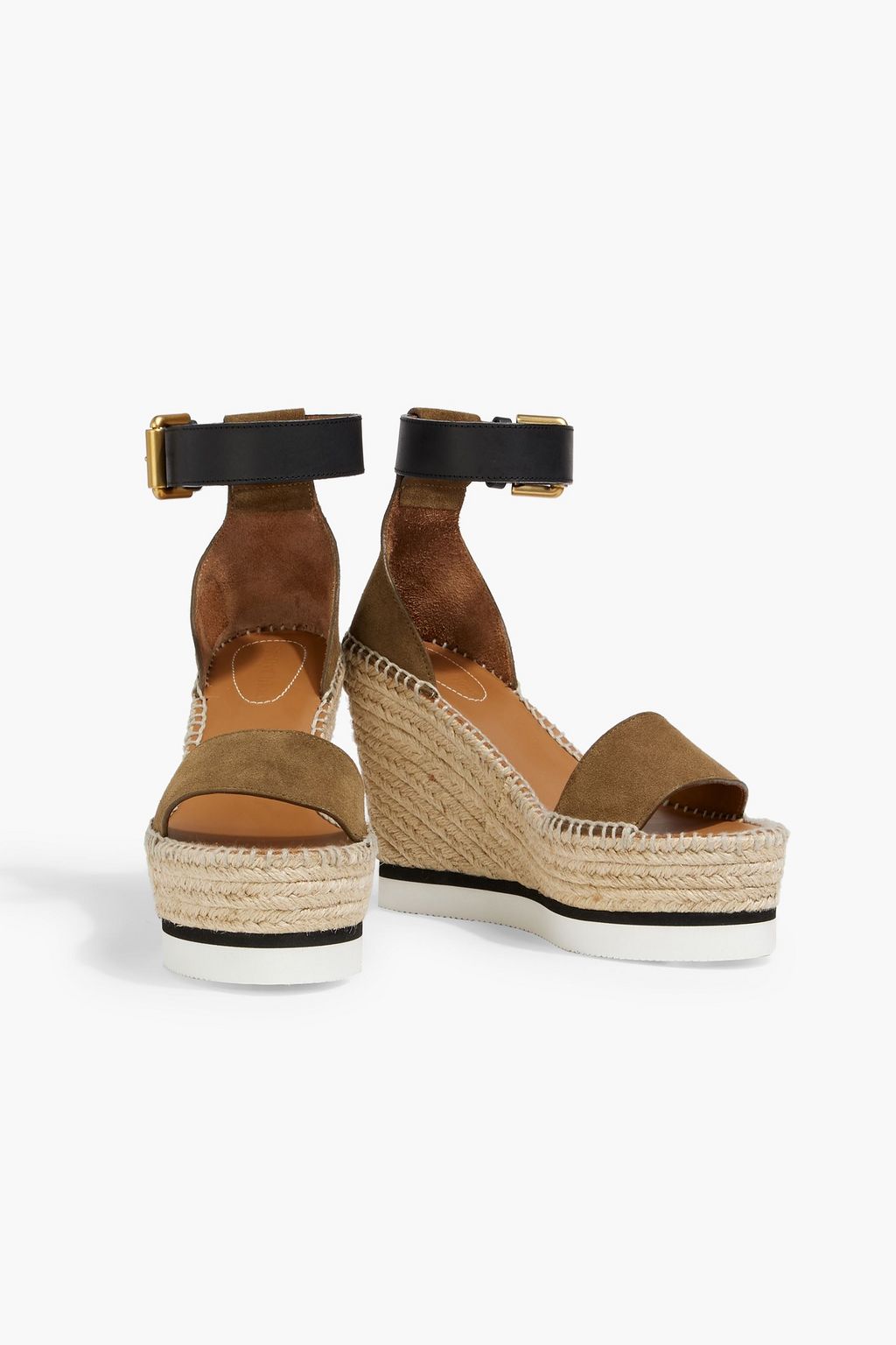 SEE BY CHLOÉ Glyn suede and leather espadrille wedge sandals