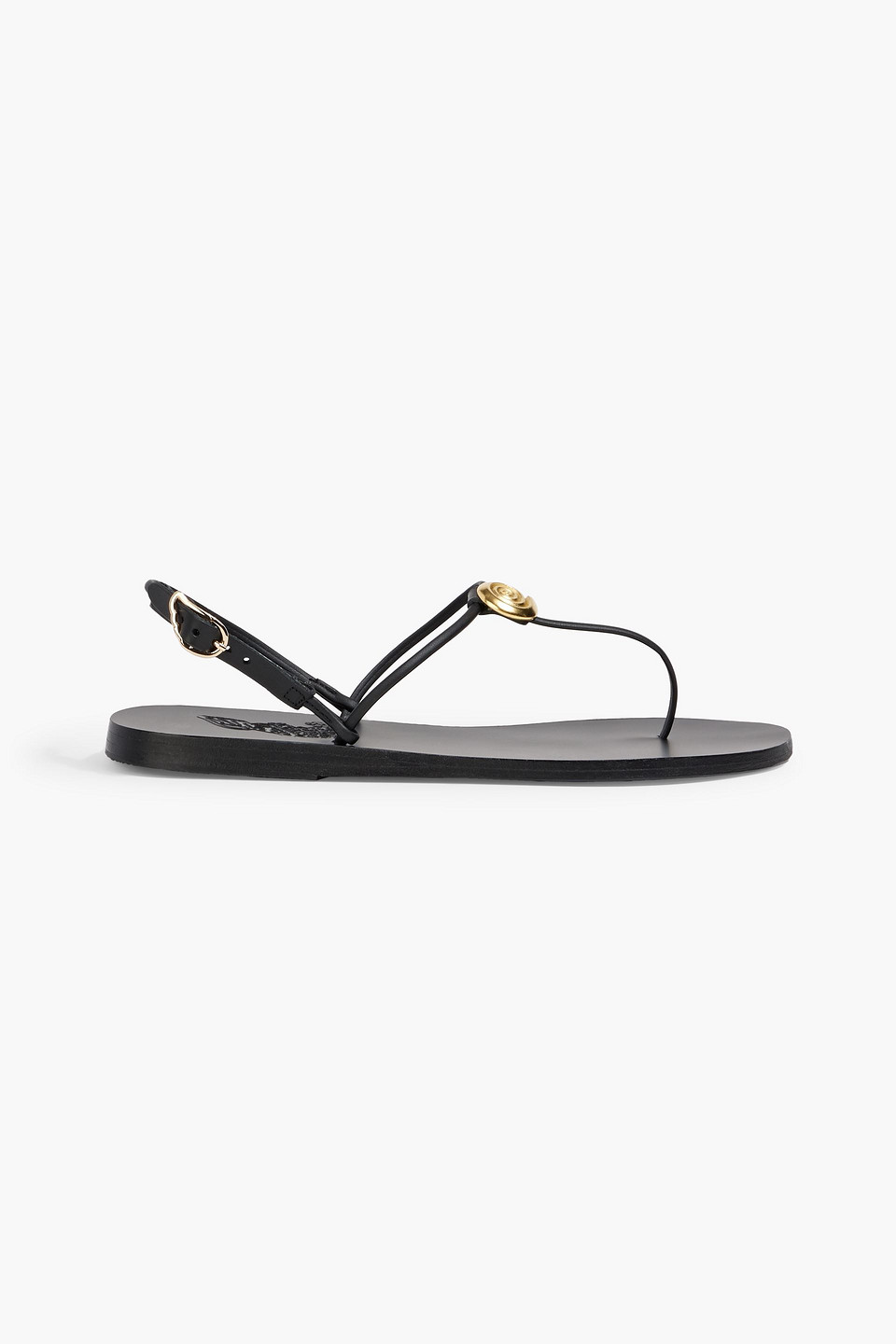 Ancient Greek Sandals Dimitria Embellished Leather Slingback Sandals In Black