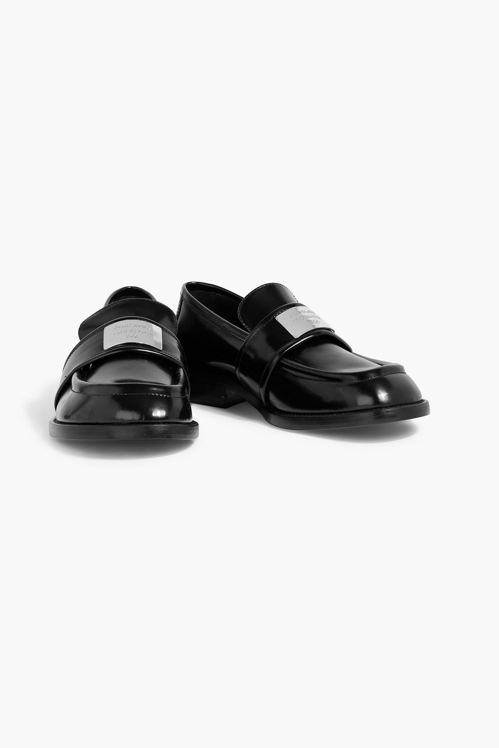 ACNE STUDIOS Embellished glossed-leather loafers