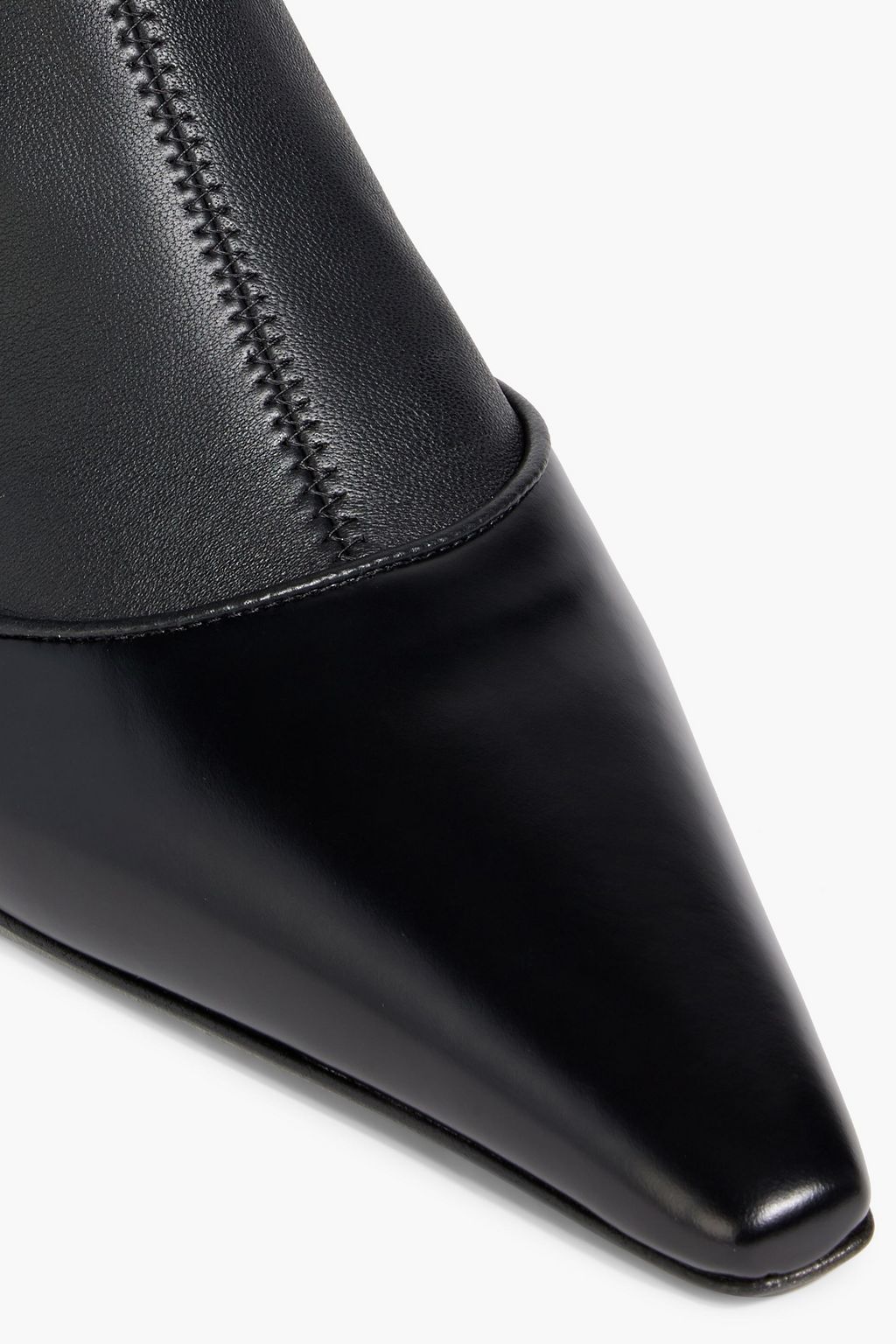 ACNE STUDIOS Patent-trimmed leather ankle boots