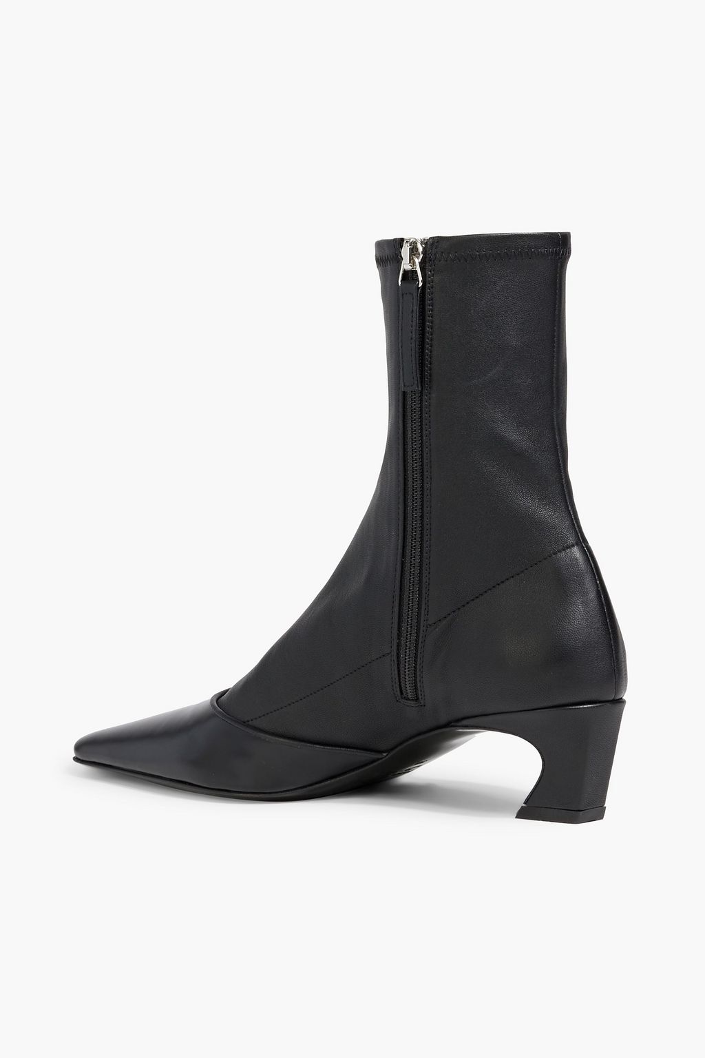 ACNE STUDIOS Patent-trimmed leather ankle boots