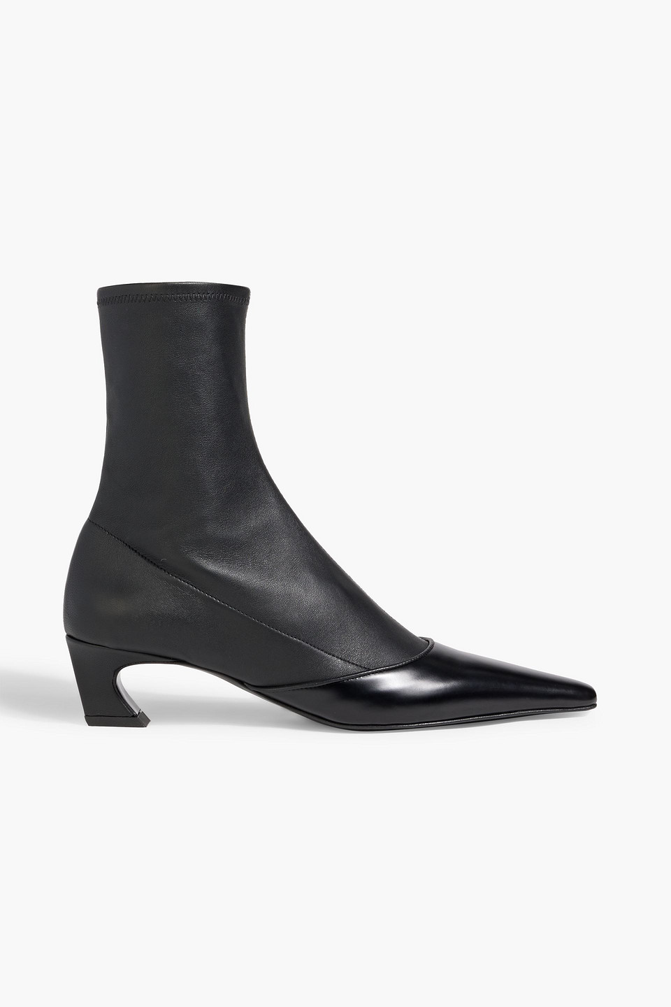 Acne Studios Patent-trimmed Leather Ankle Boots In Black