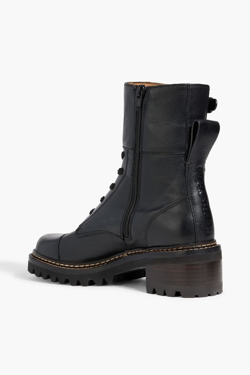 SEE BY CHLOÉ Mallory buckled leather combat boots