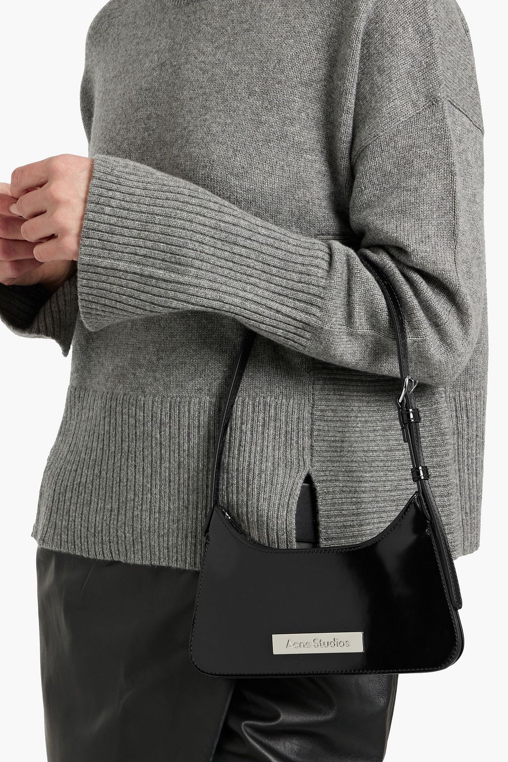 ACNE STUDIOS Platt mini embellished patent-leather shoulder bag