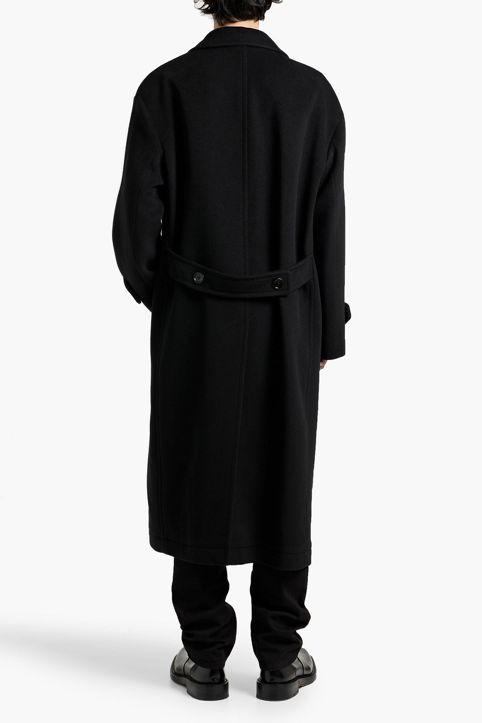 Tom Ford Double-breasted Wool-felt Coat In Black