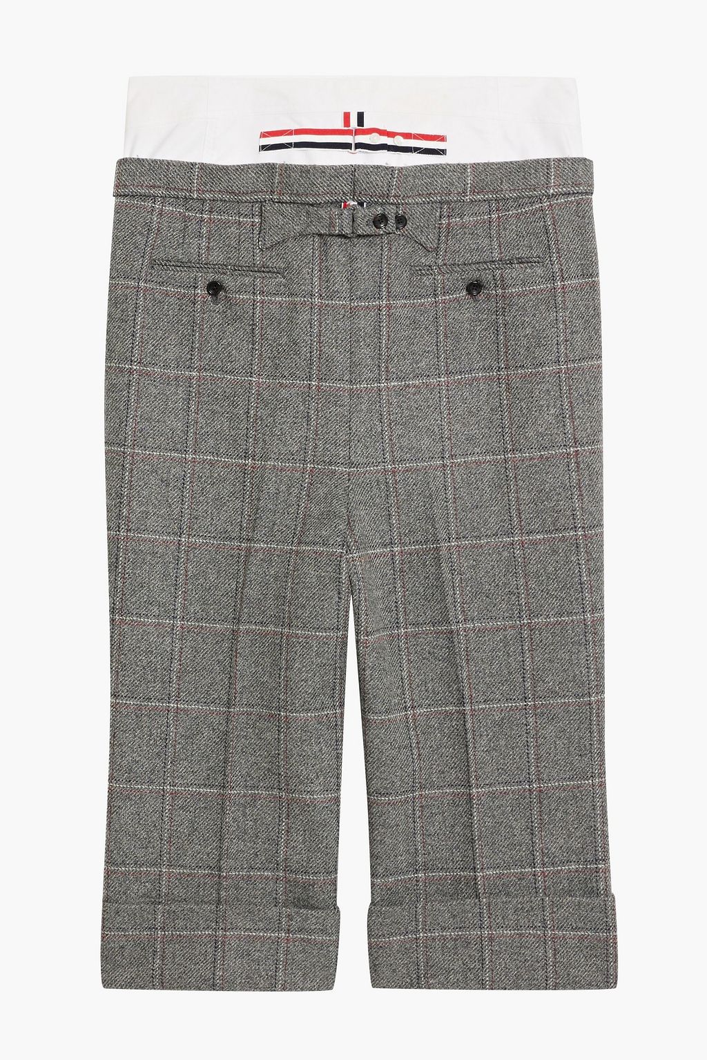 THOM BROWNE Layered Prince of Wales checked wool-twill pants