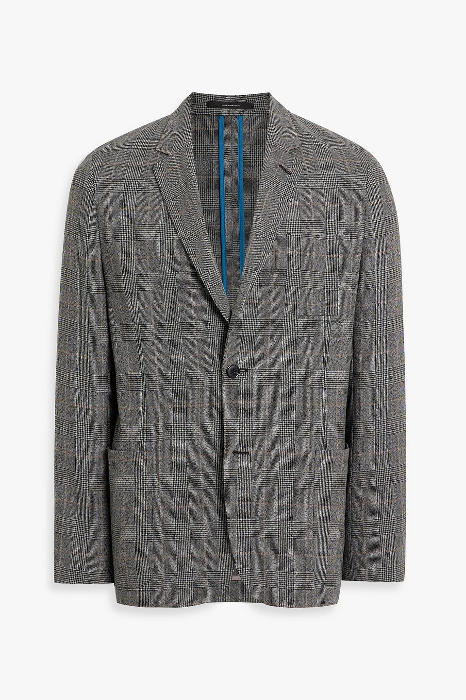 Paul Smith Prince Of Wales Checked Wool Blazer In Gray