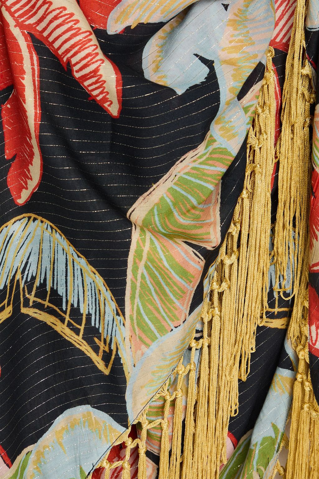 FARM RIO Fringed printed modal-blend pareo