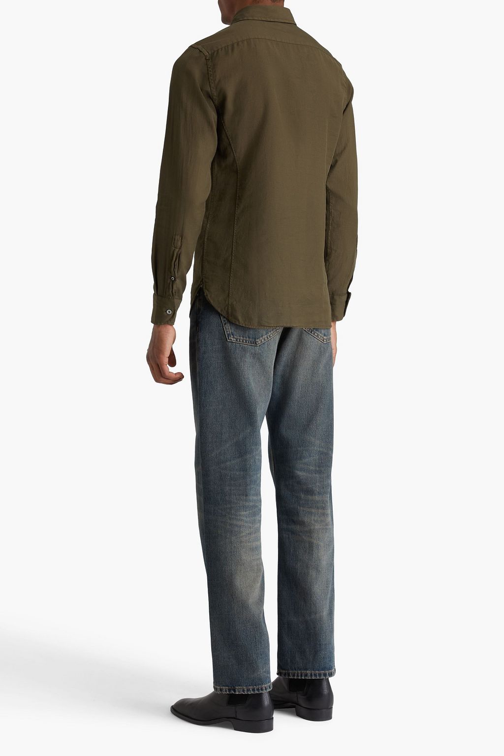 TOM FORD Cotton and cashmere-blend twill shirt