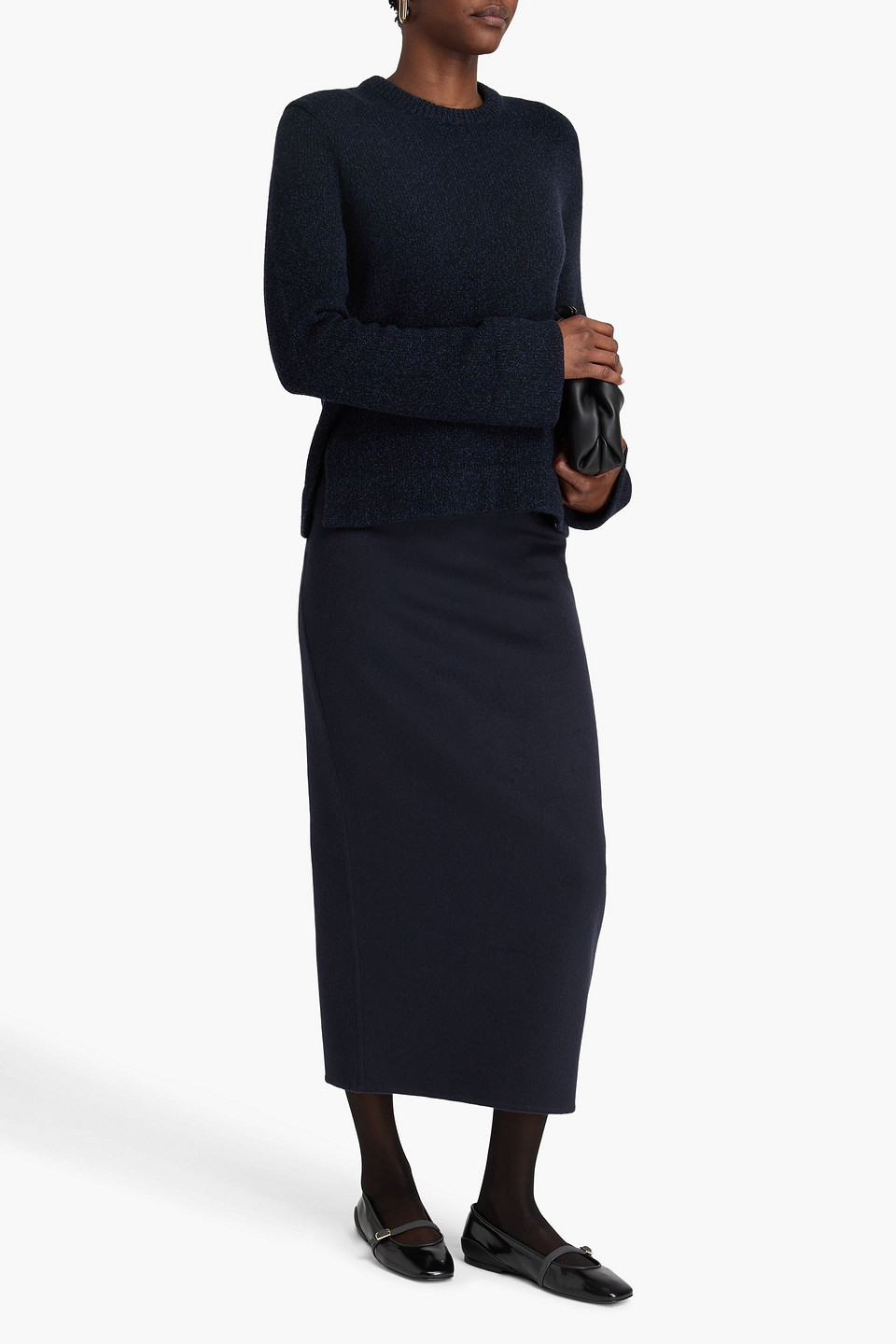  Theory - Mélange Knitted Sweater - Blue - L 