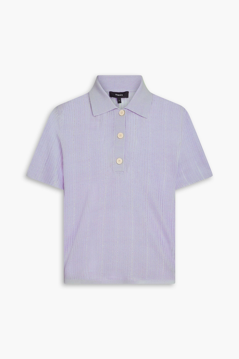 Theory Ribbed Linen-blend Polo Shirt
