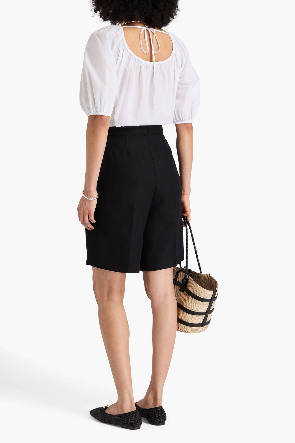 THEORY Cotton-blend poplin blouse