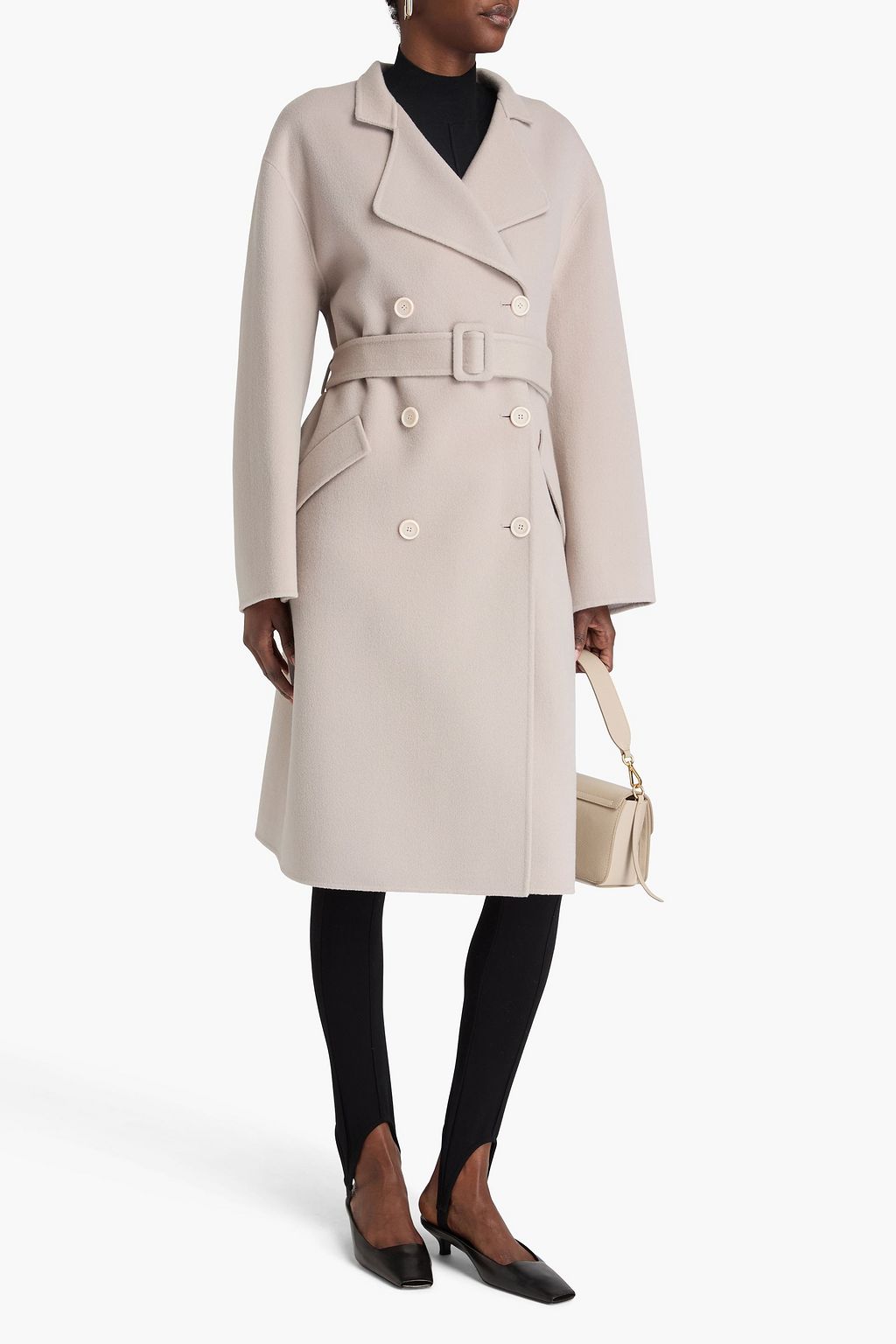 THEORY Belted wool and cashmere-blend felt coat