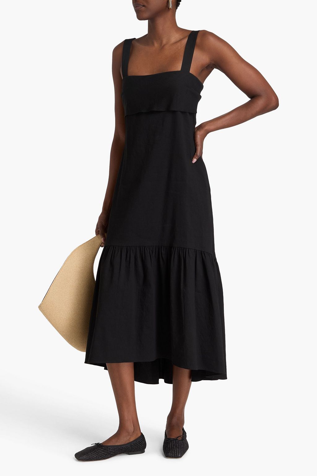 THEORY Linen-blend midi dress