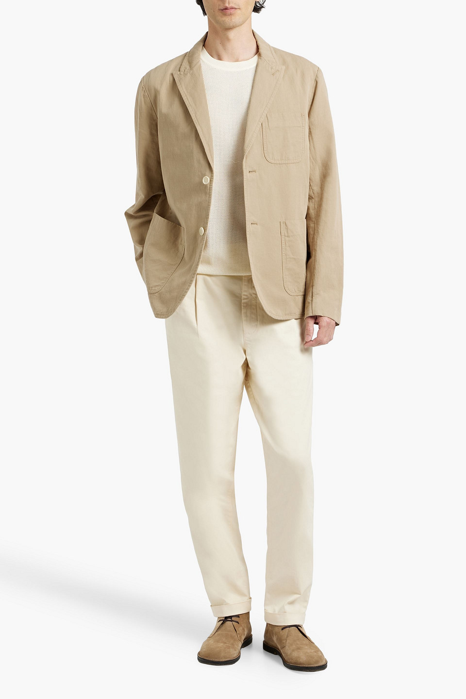 Shop Alex Mill Mercer Cotton And Linen-blend Blazer