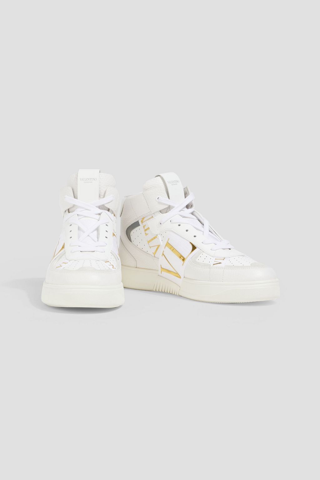 VALENTINO GARAVANI VL7N smooth and pebbled-leather high-top sneakers