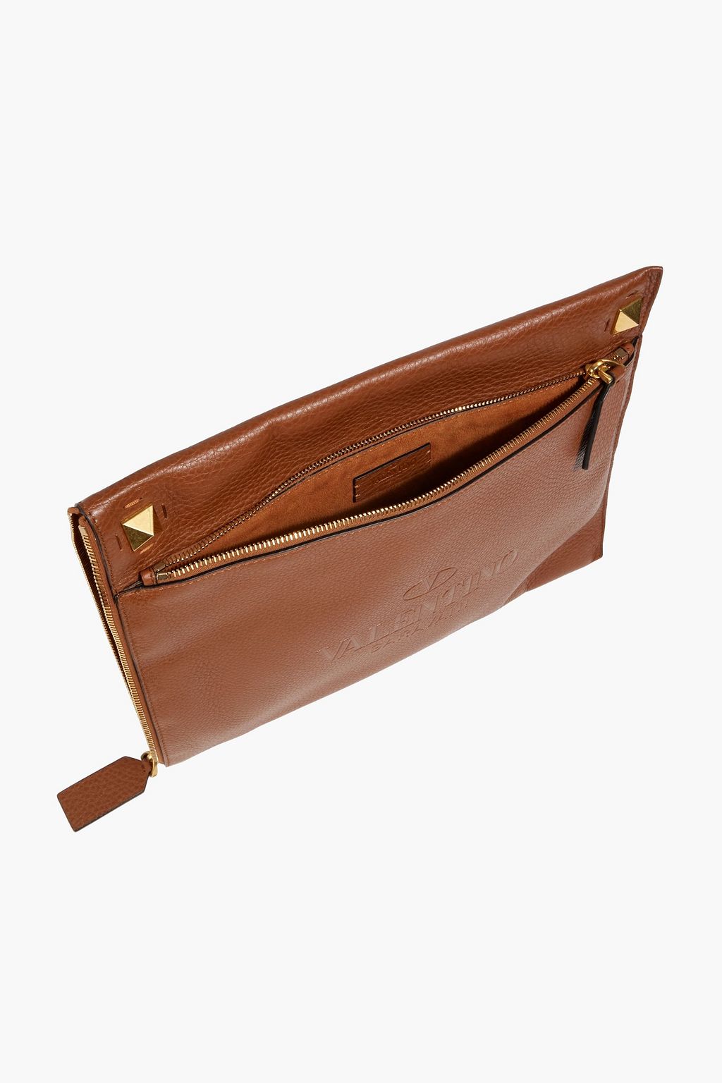 VALENTINO GARAVANI Rockstud pebbled-leather pouch