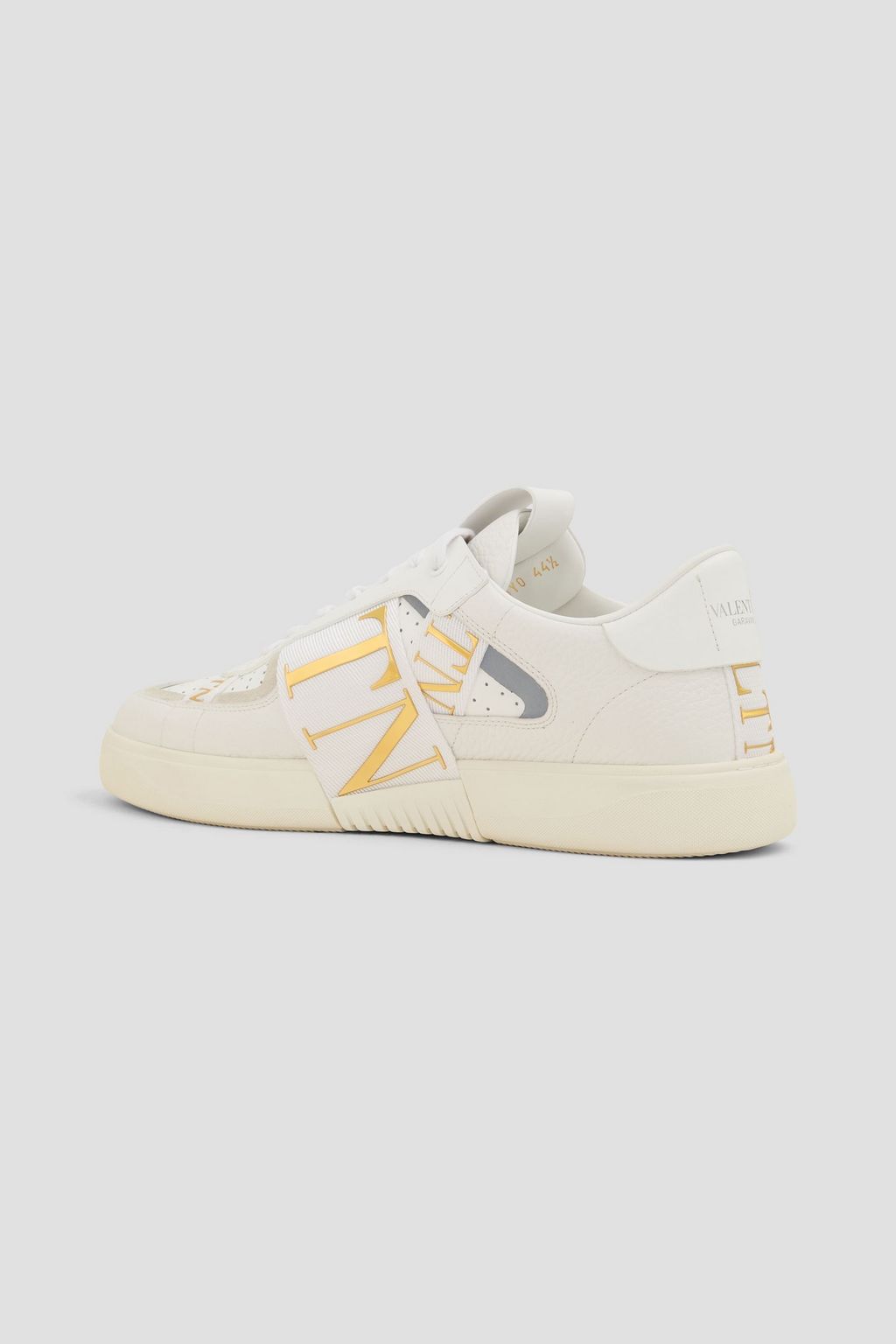 VALENTINO GARAVANI VLTN appliquéd smooth and pebbled-leather sneakers