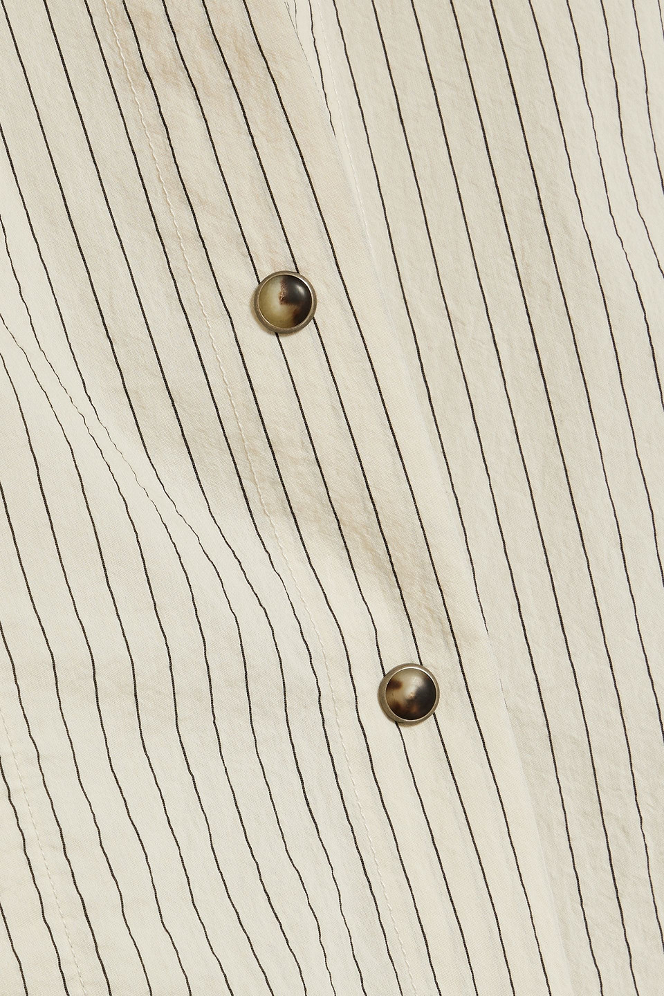 Brunello Cucinelli Bead-embellished Striped Cotton-blend Seersucker Midi Shirt Dress