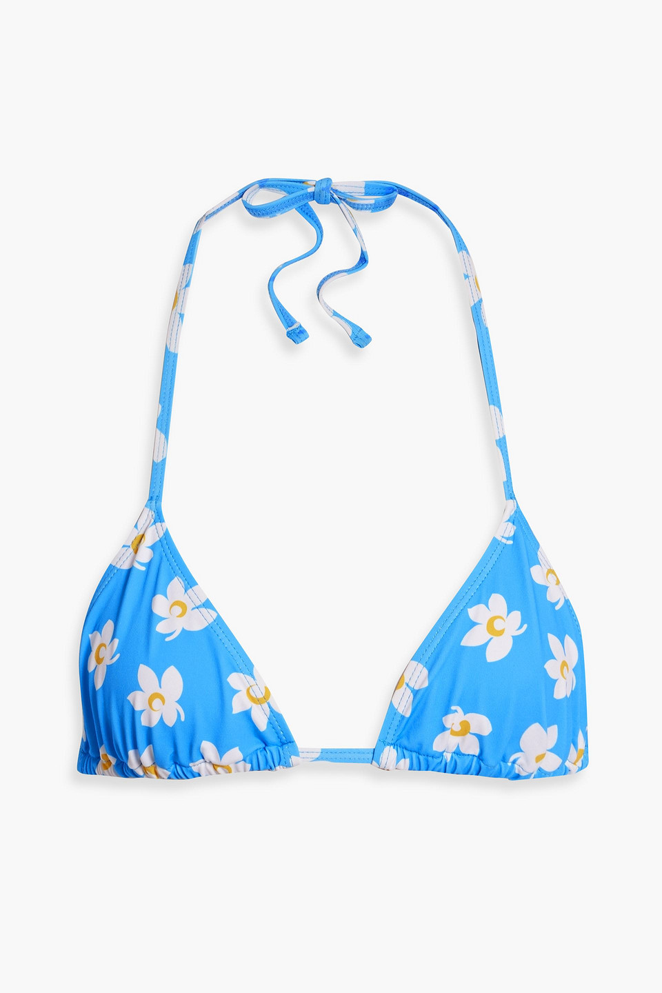 Hvn Floral-print Triangle Bikini Top