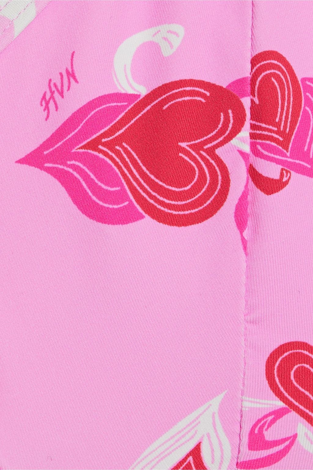 HVN Printed bikini top