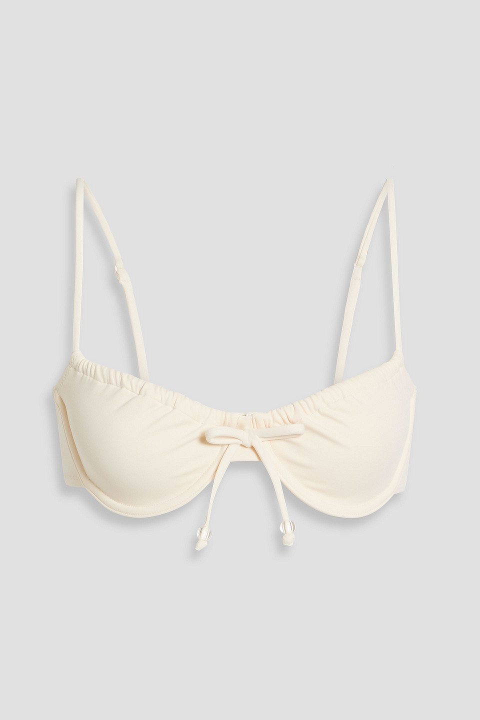 Solid & Striped The Lolita Bow-detailed Bikini Top In Sand
