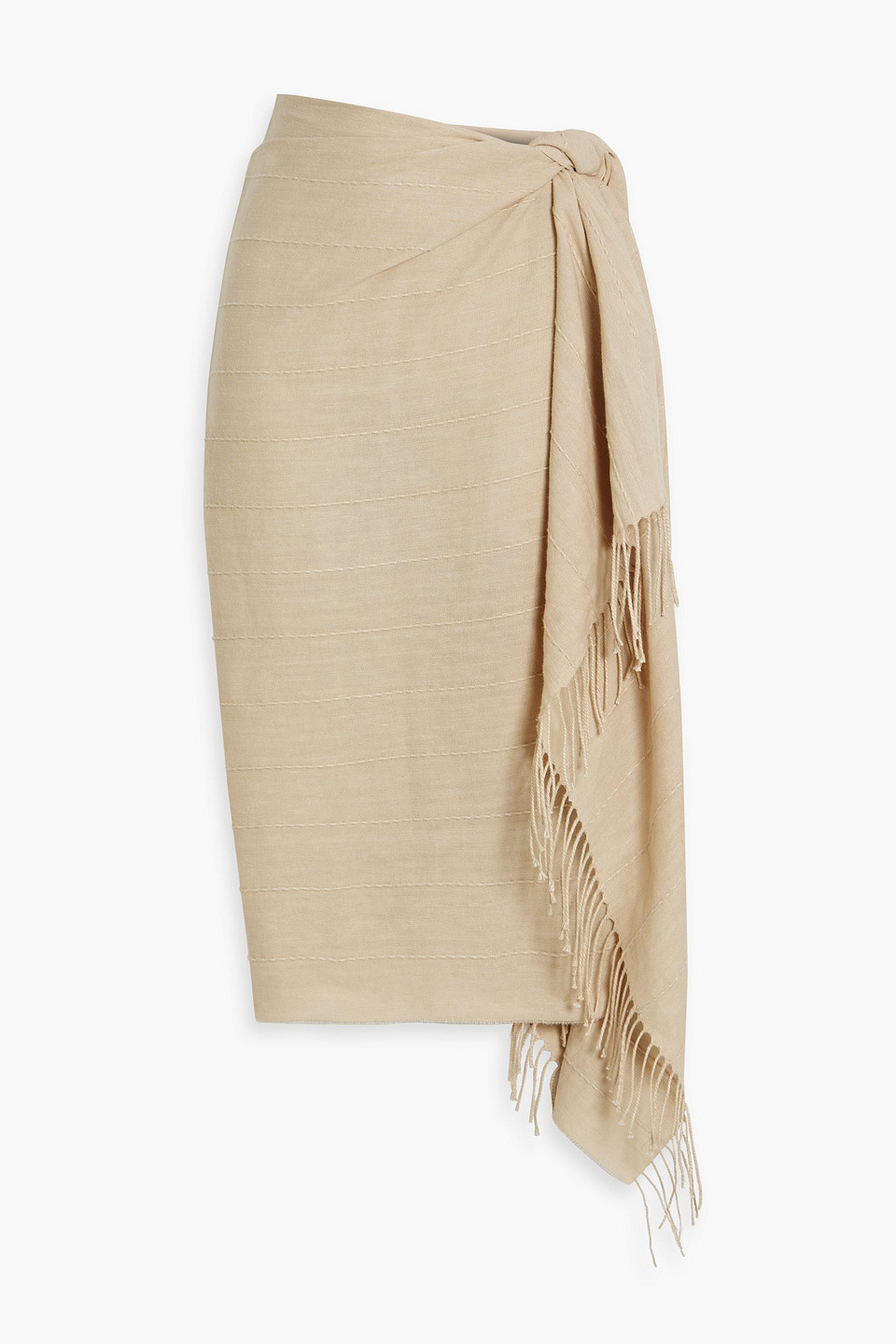 Totême Fringed Linen And Cotton-blend Pareo