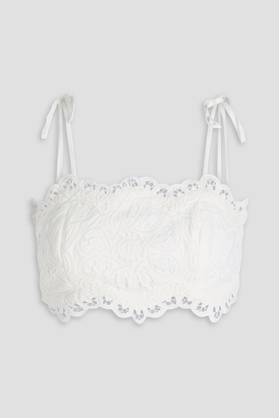 Zimmermann Bustier Aus Guipure-spitze Aus Baumwolle Mit Verzierung In White