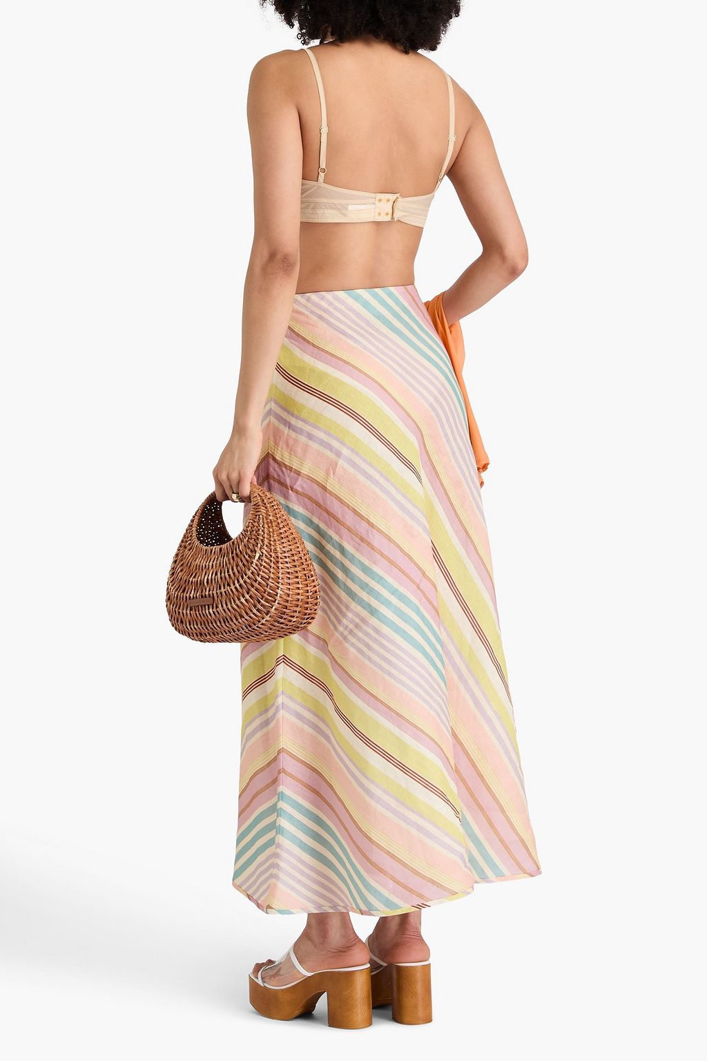 ZIMMERMANN Striped linen maxi skirt