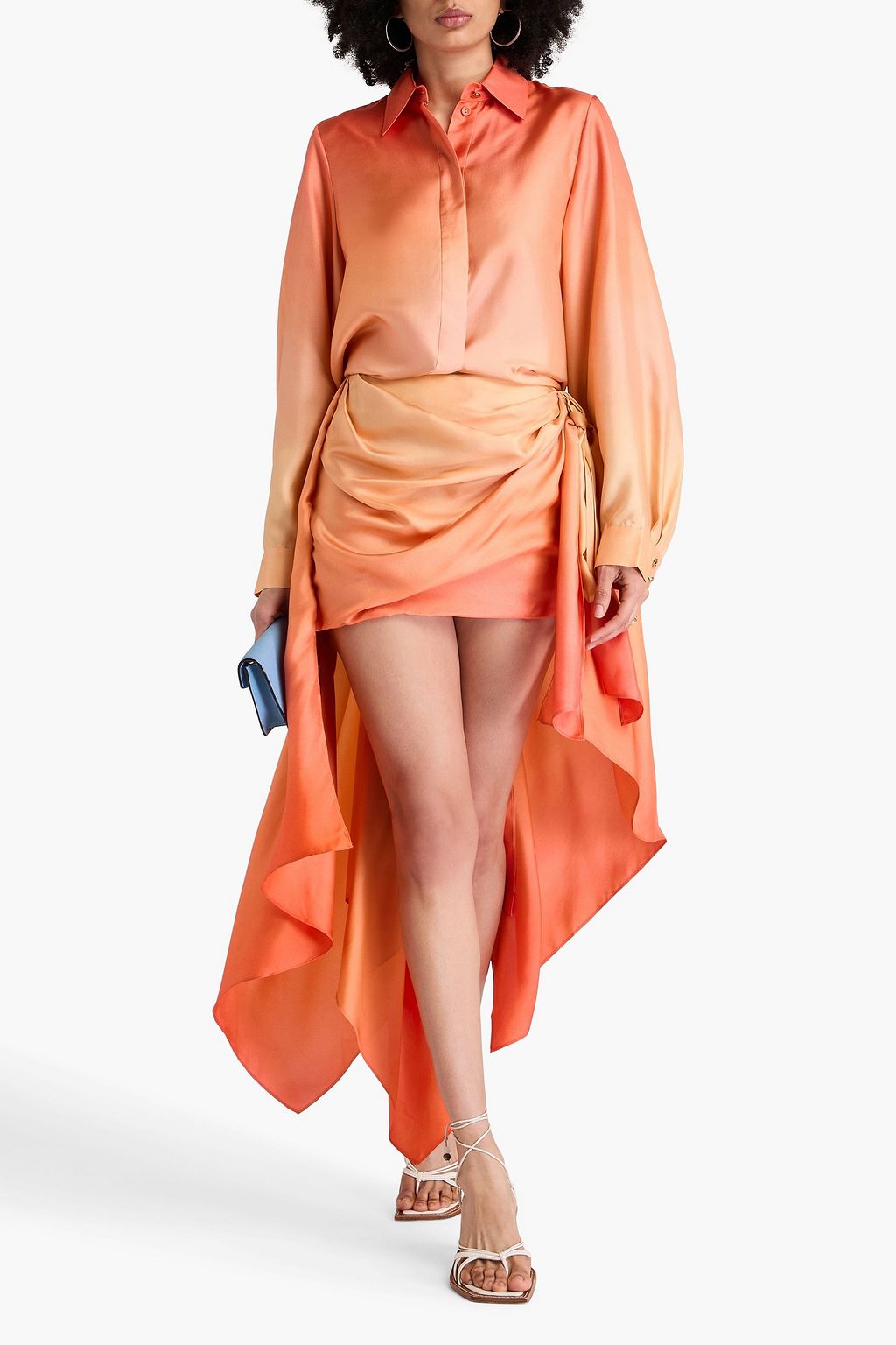 ZIMMERMANN Draped dégradé silk-twill mini skirt
