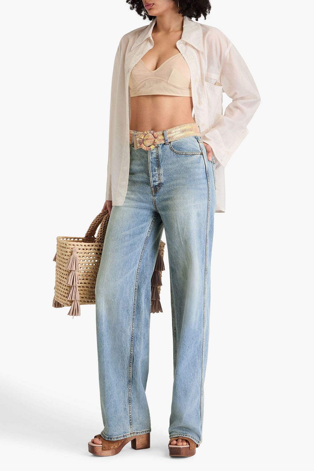 ZIMMERMANN ハイライズ ストレートレッグジーンズ