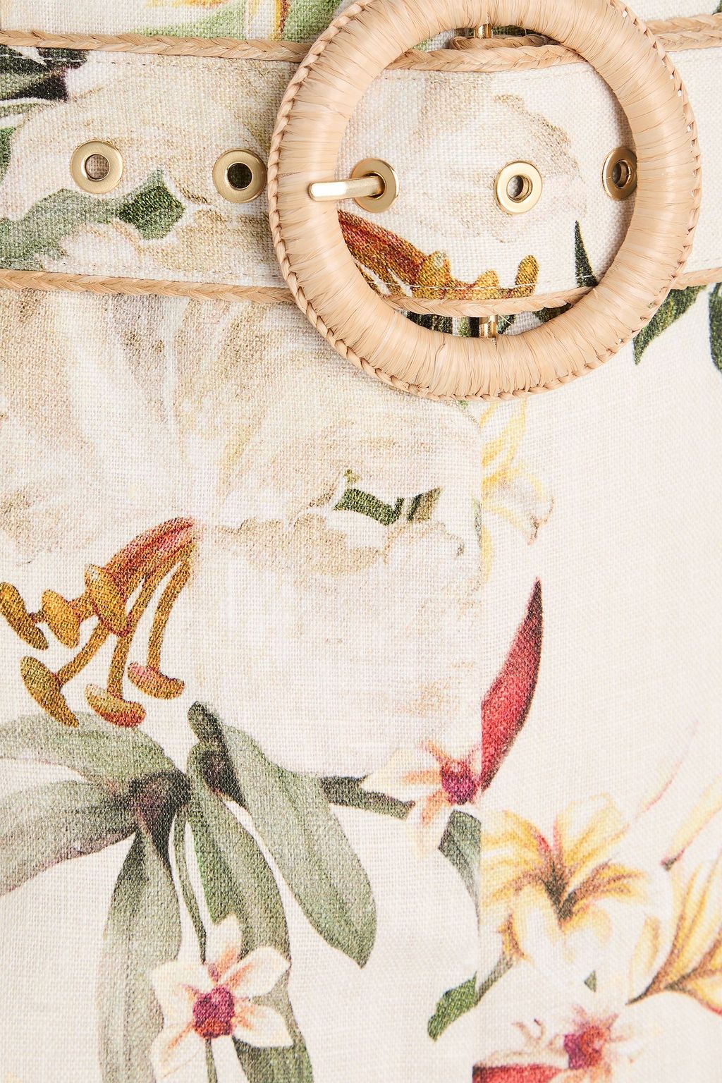 ZIMMERMANN شورت ليكسي من الكتّان بطبعة الأزهار بحزام
