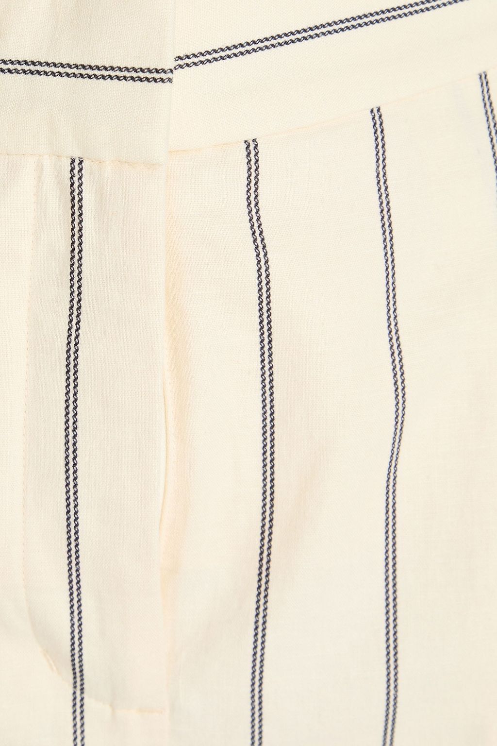 ZIMMERMANN Pleated striped linen-blend tapered pants