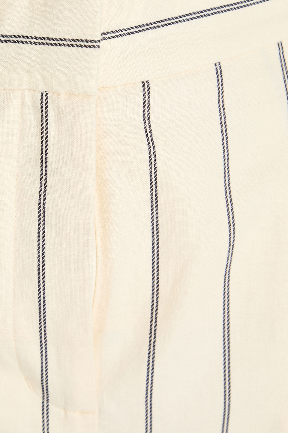 Zimmermann Pleated Striped Linen-blend Tapered Pants