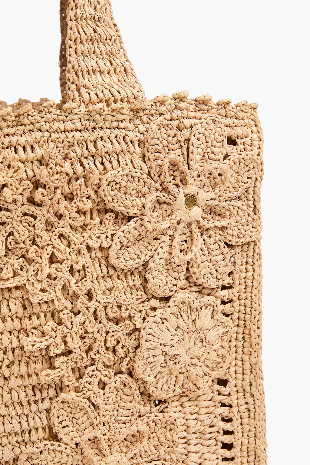 ZIMMERMANN Floral-appliquéd raffia tote