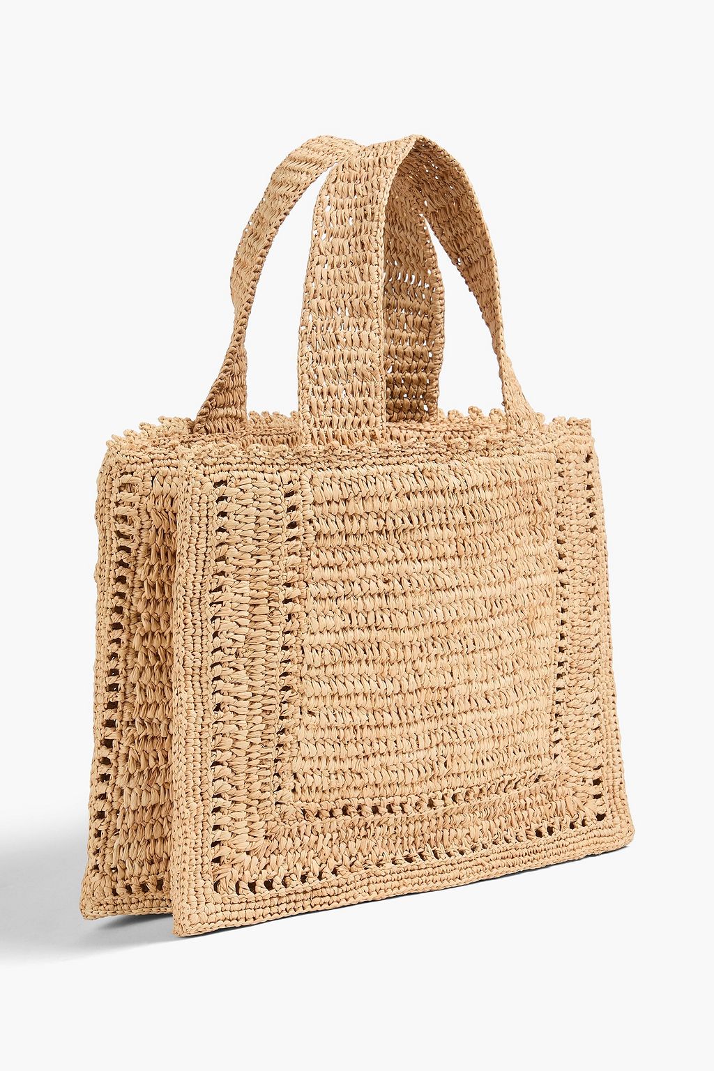 ZIMMERMANN Floral-appliquéd raffia tote