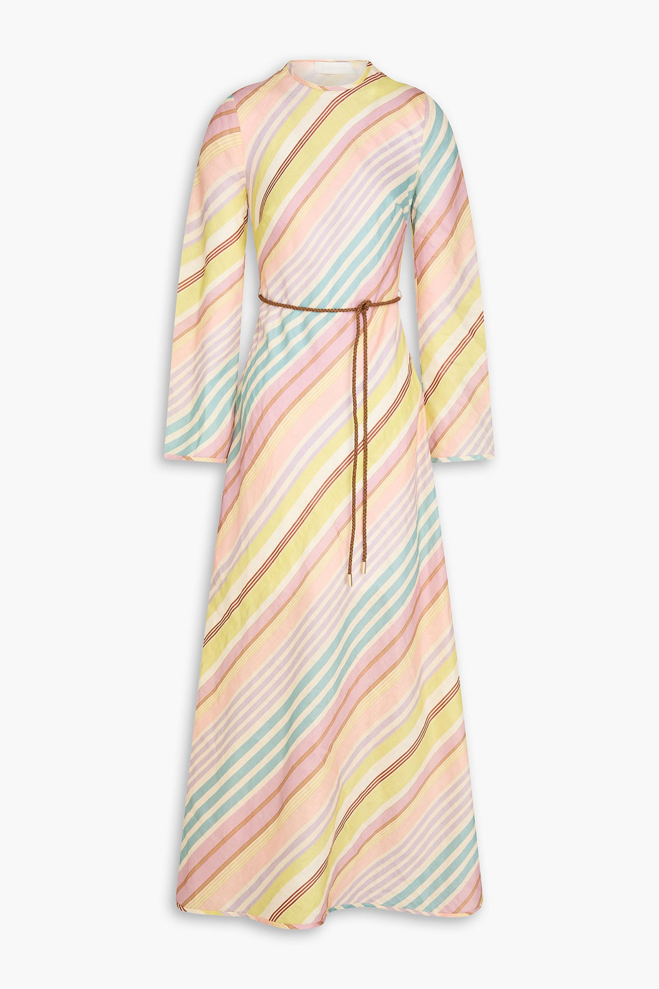 Zimmermann Maxikleid Aus Leinen Mit Streifen