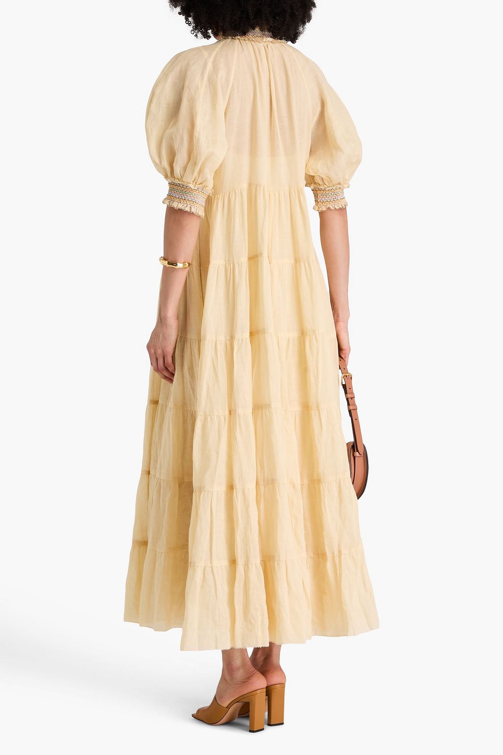 ZIMMERMANN Tiered ramie maxi dress