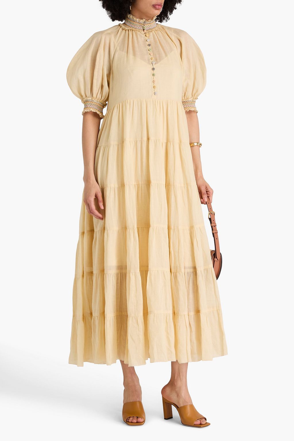 ZIMMERMANN Tiered ramie maxi dress