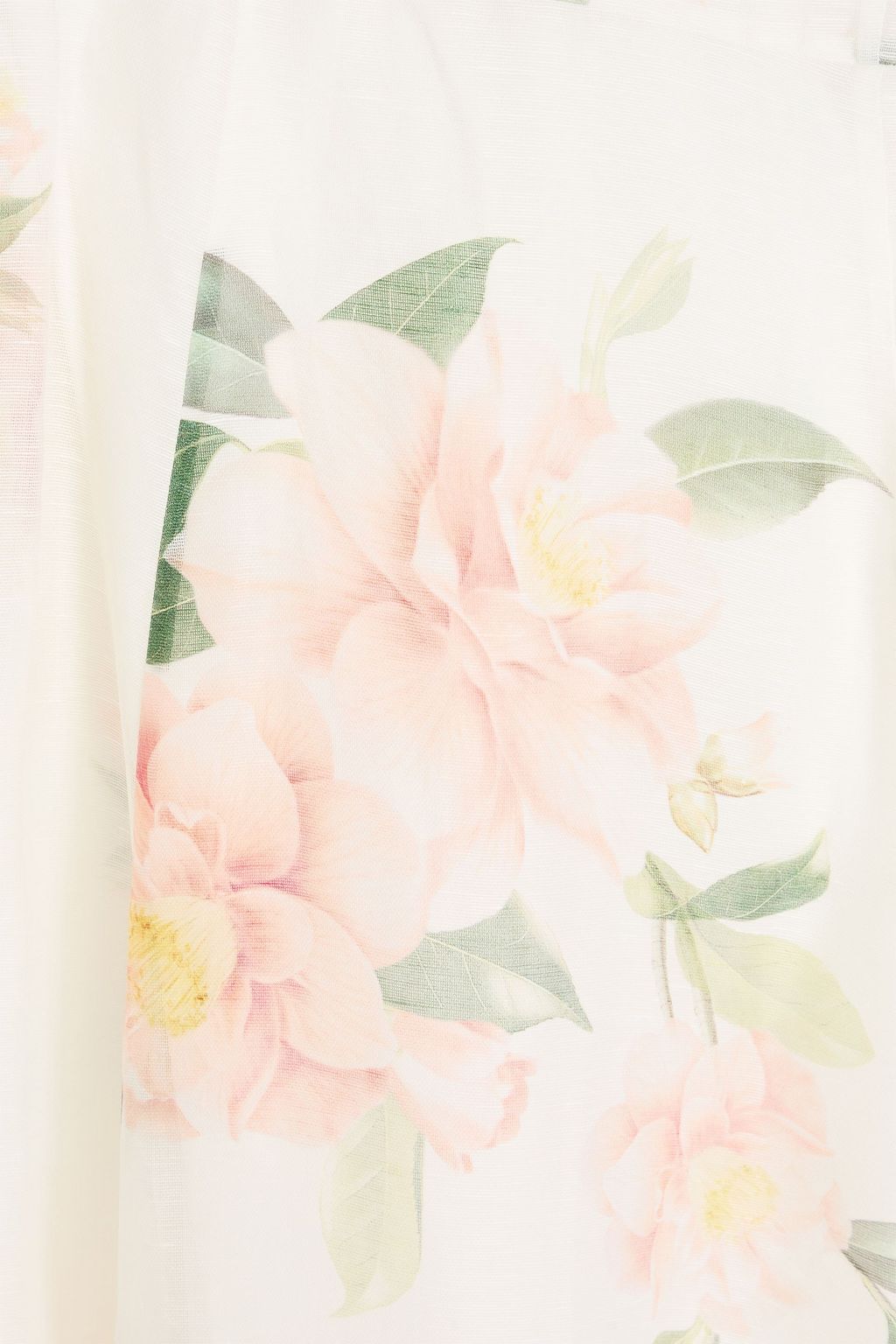 ZIMMERMANN Floral-appliquéd linen and silk-blend organza midi dress
