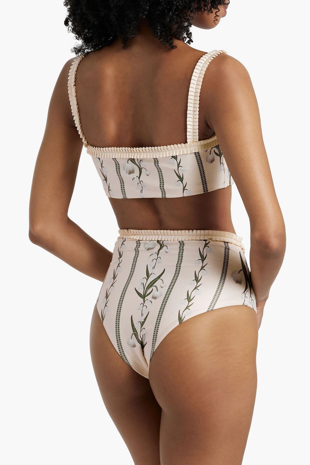 AGUA BY AGUA BENDITA Nopal Perla ruffled floral-print bikini briefs