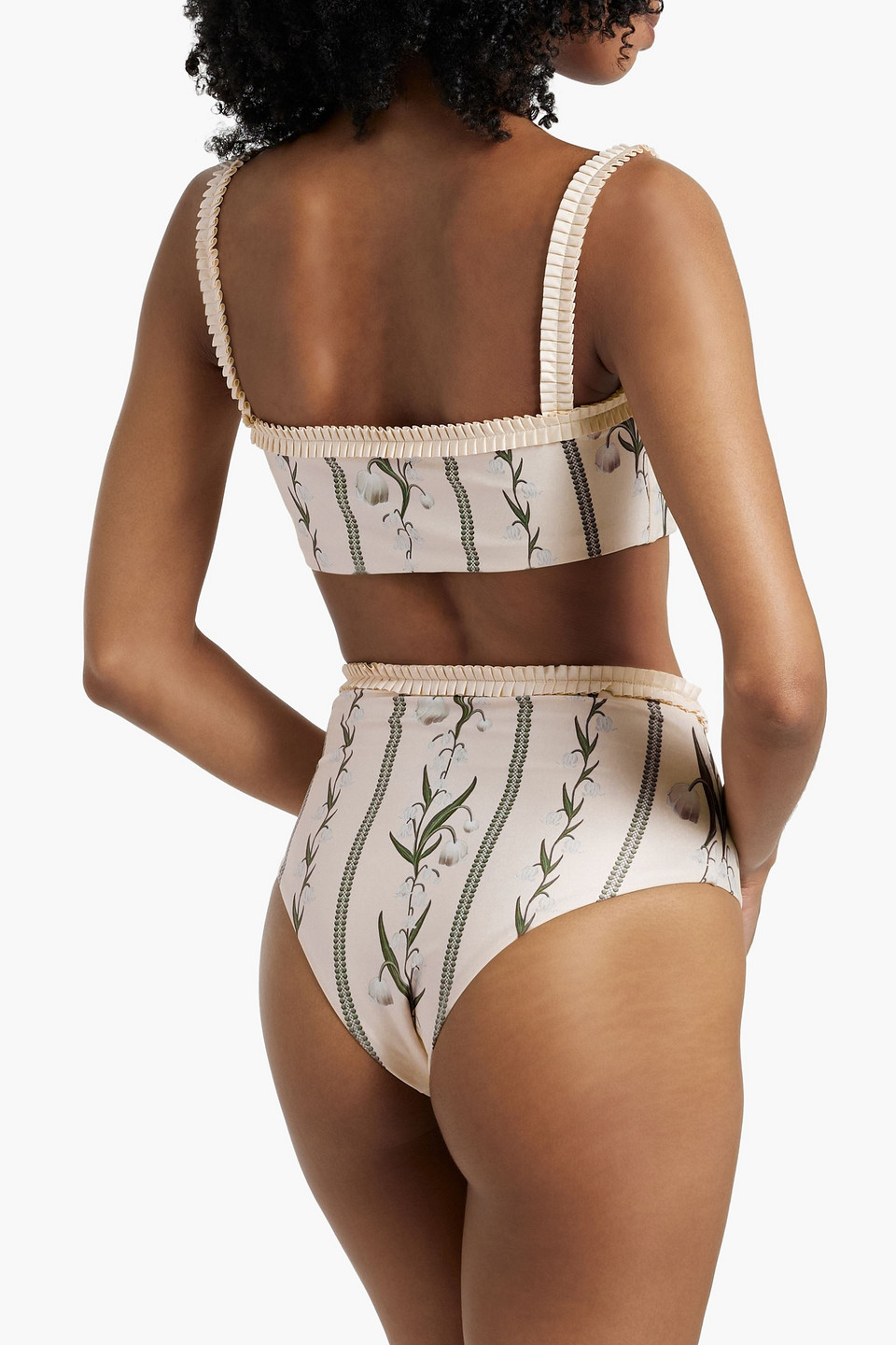 AGUA BY AGUA BENDITA NOPAL PERLA RUFFLED FLORAL-PRINT BIKINI BRIEFS