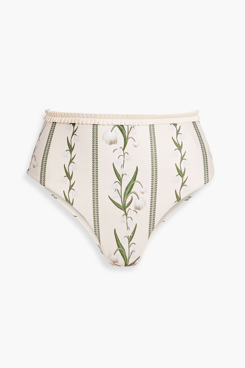Agua By Agua Bendita Nopal Perla Ruffled Floral-print Bikini Briefs