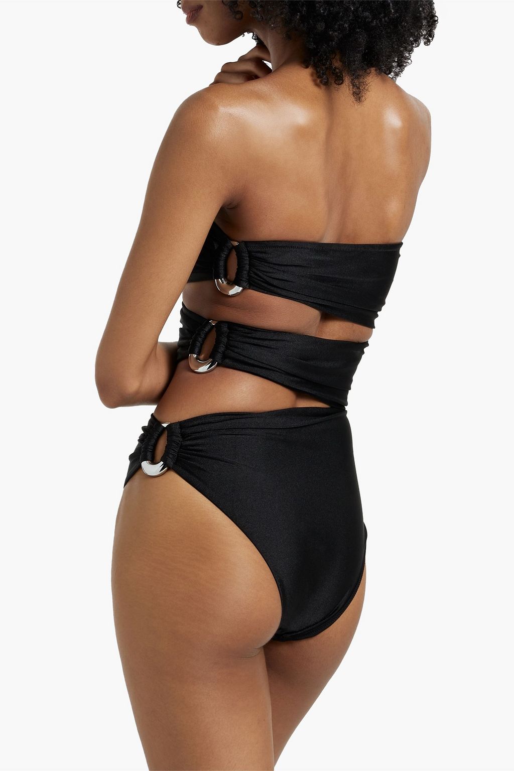 SIMKHAI Esmeralda embellished cutout bandeau swimsuit