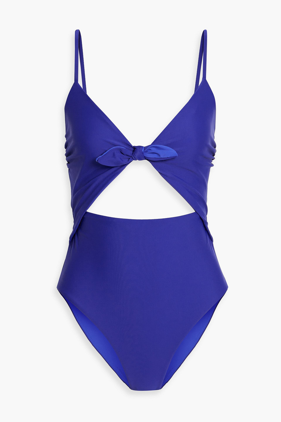 Veronica Beard Aniston Knotted Cutout Swimsuit In Bright Blue