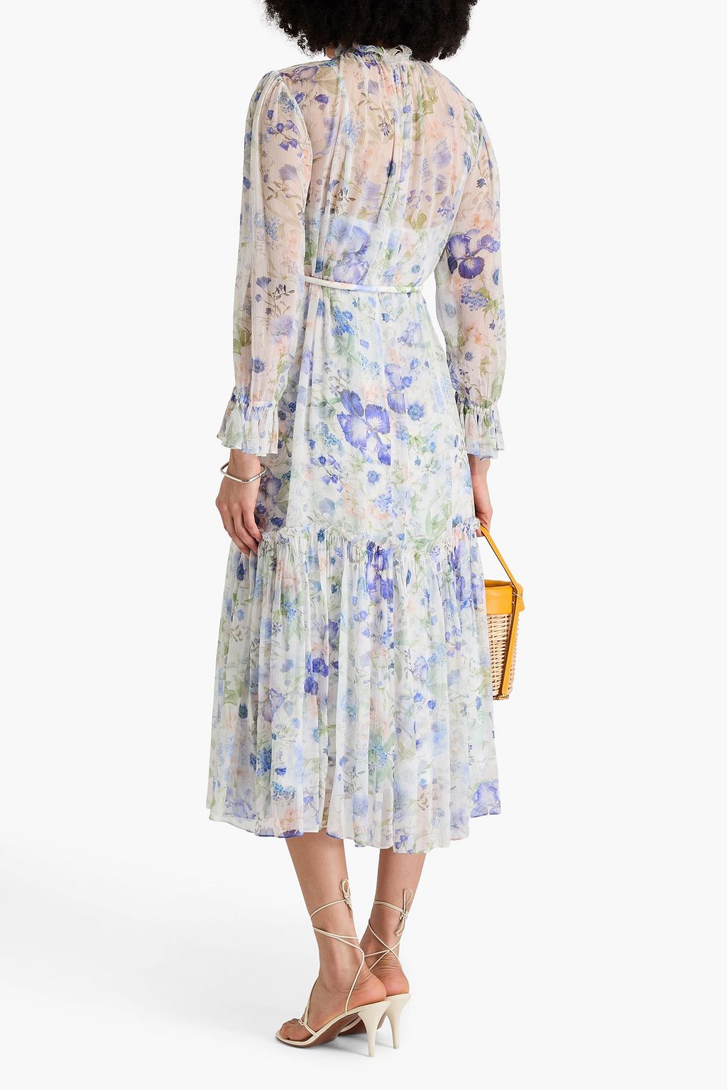 ZIMMERMANN Ruffled floral-print crepon midi dress